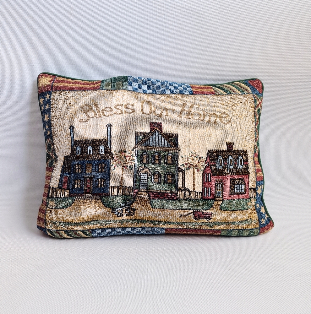 Handmade Vintage 90s Embroidered Cottagecore Cozy Decorative Small Pillow